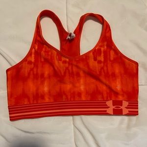 Orange Under Armor Sports Bra Size Large